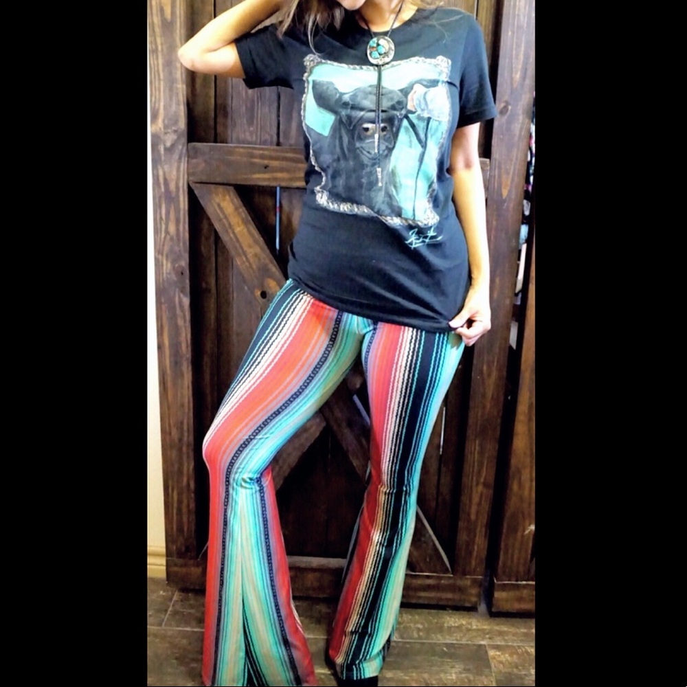 NFR READY Crazy Train Serape Bell Bottoms